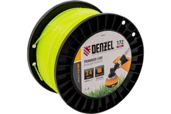Леска FLEX CORD зубчатый квадрат 2.4 мм, 172 м, на DIN катушке для триммера Denzel 96804