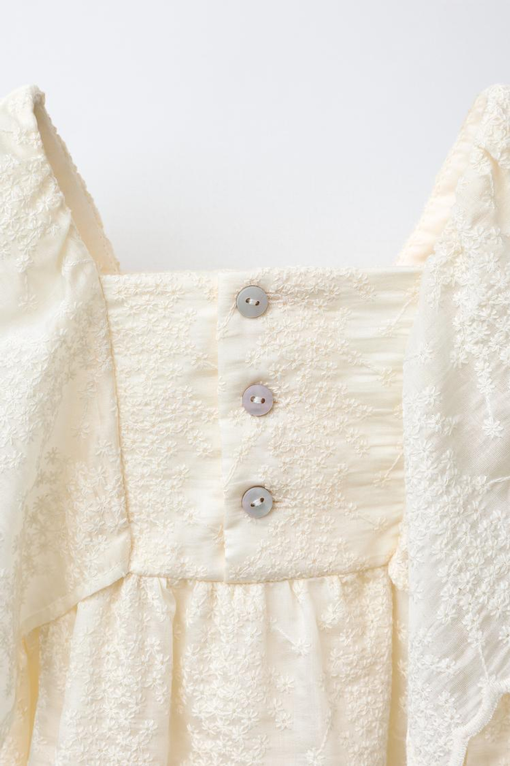 ZARA ПЛАТЬЕ С ВЫШИВКОЙ, ЭКРЮ