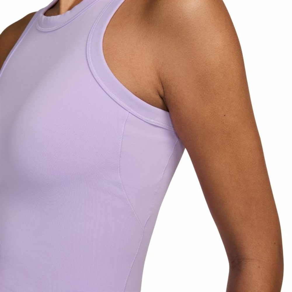 Топ теннисный Nike One Fitted Dir-Fit Short Sleeve Crop Tank - lilac bloom/black