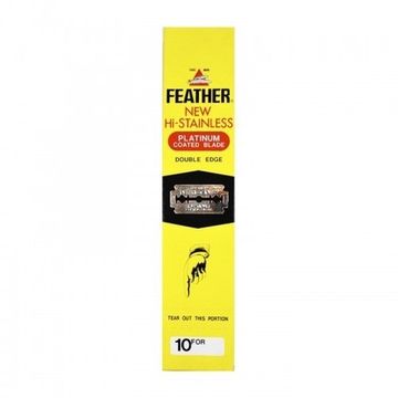 Блок сменных лезвий Feather Hi-Stainless Platinum (20 диспенсеров по 10 шт.), желтые