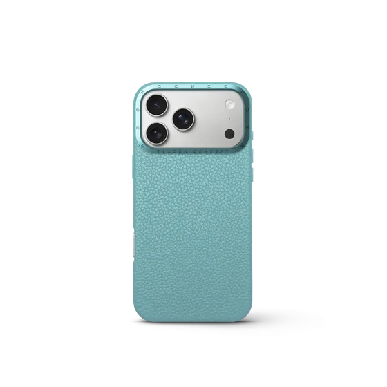 Чехол для iPhone 17 - Зернистая кожа - голубой