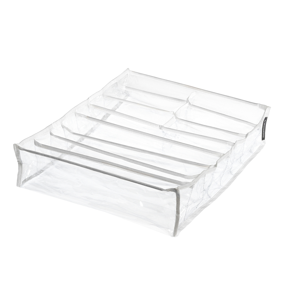 Органайзер прозрачный 40х35х10 см, 11 ячеек, Белый