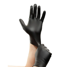 Перчатки одноразовые нитриловые неопудренные Чёрные