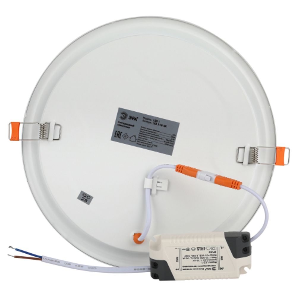 Светильник светодиодный встраиваемый Даунлайт ЭРА LED 1-18-4K Slim панель 18Вт 4000К круг | Downlight