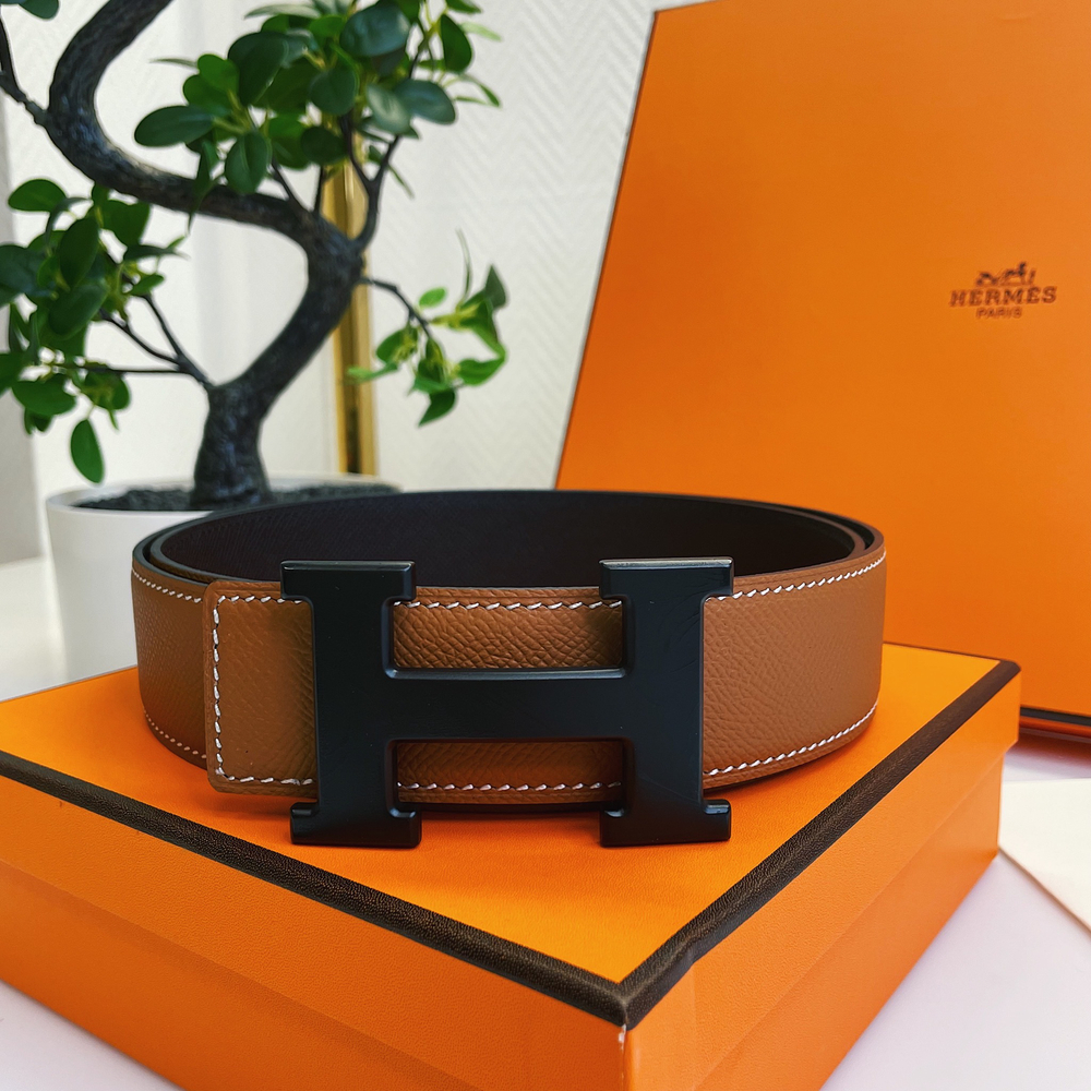 Hermes Кожаный двусторонний ремень