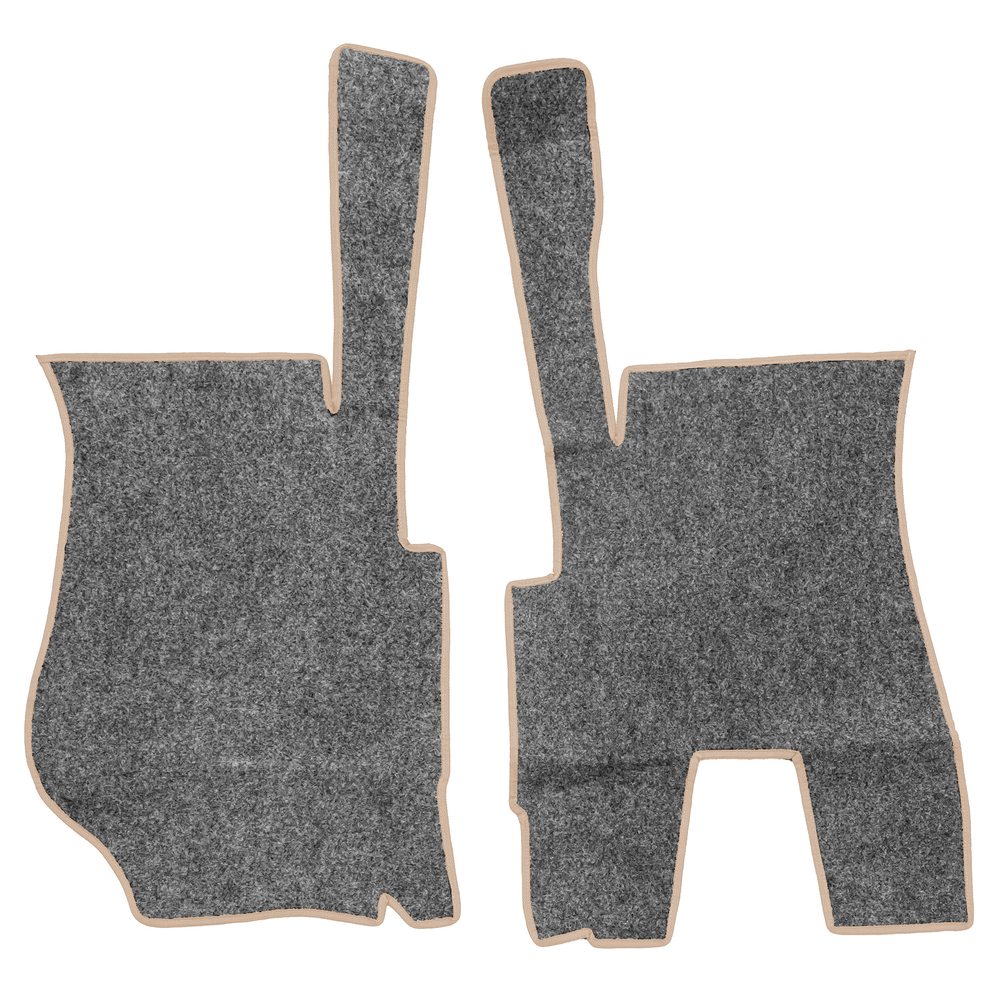 Ковры SCANIA 5 серии Р (автомат) (экокожа, бежевый, бежевый кант, красная вышивка)