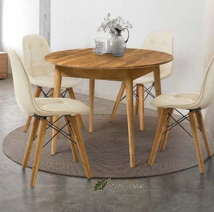 Стол обеденный из массива дуба 100 см Nord-3