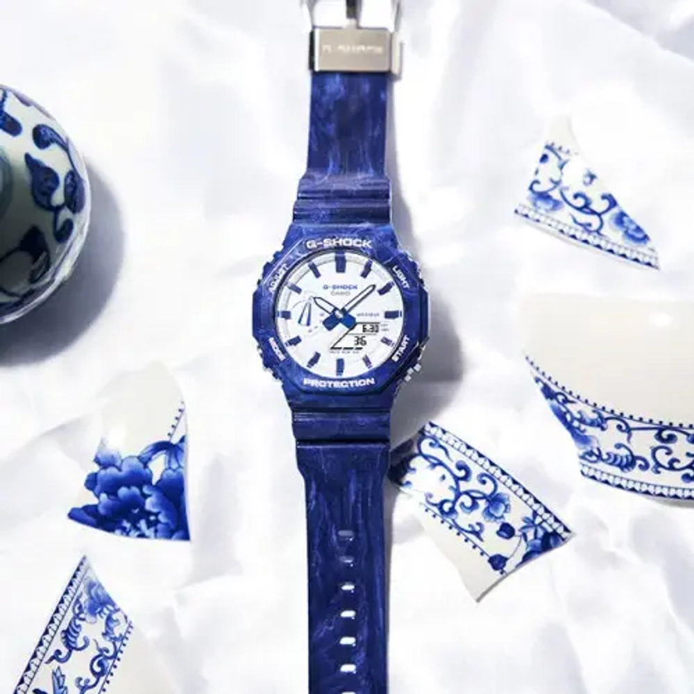 Мужские наручные часы Casio G-Shock GA-2100BWP-2A лимитированные