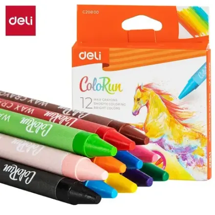 Мелки восковые 12цв. Deli ColoRun , картон. уп.
