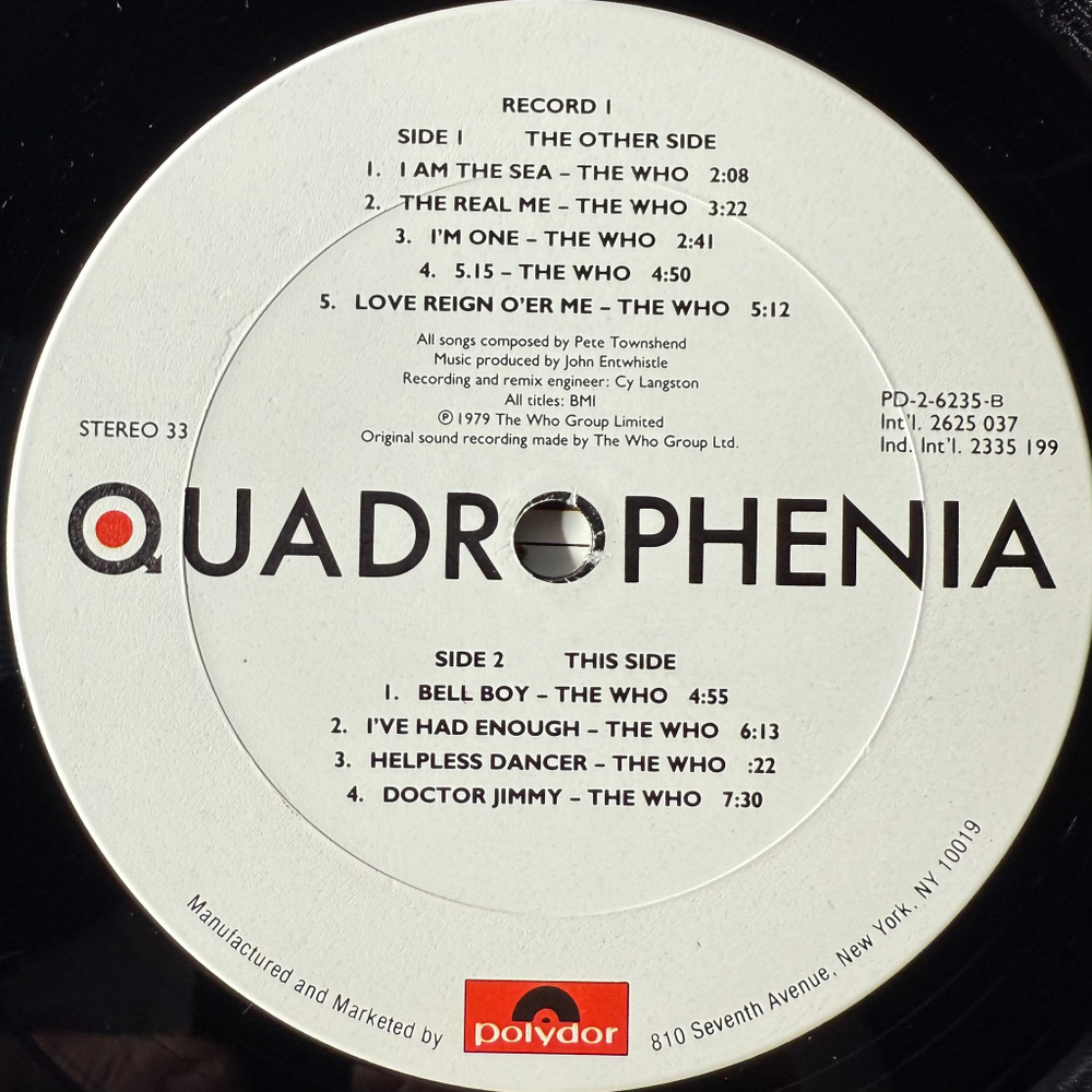 Quadrophenia 2LP (США 1979г.)