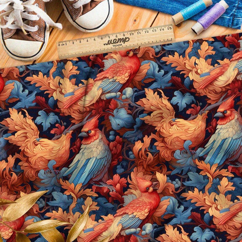 Ткань Барби полет фантазийных птиц