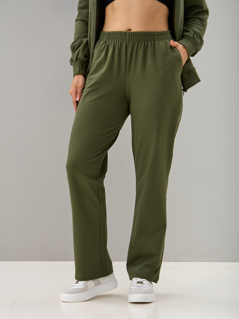 Костюм с брюками КБ-384/хаки-п