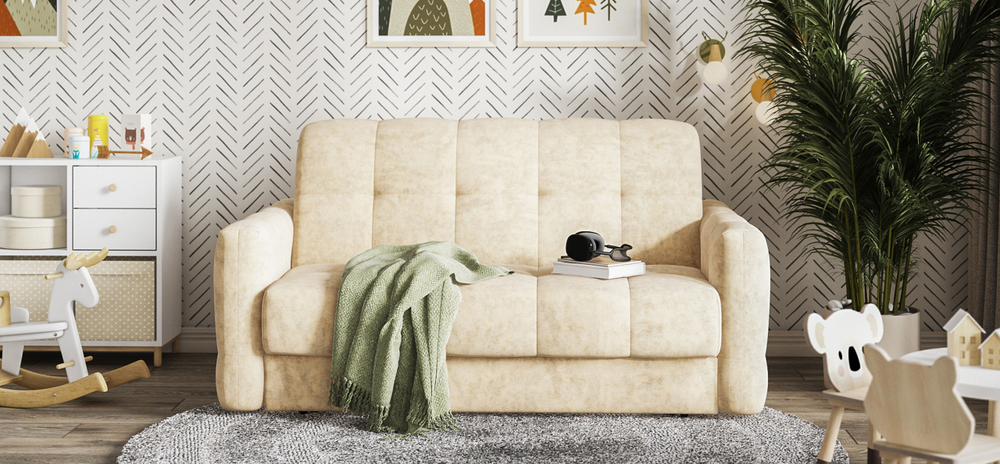 Диван Босс Слип 140 Велюр Роял шампань