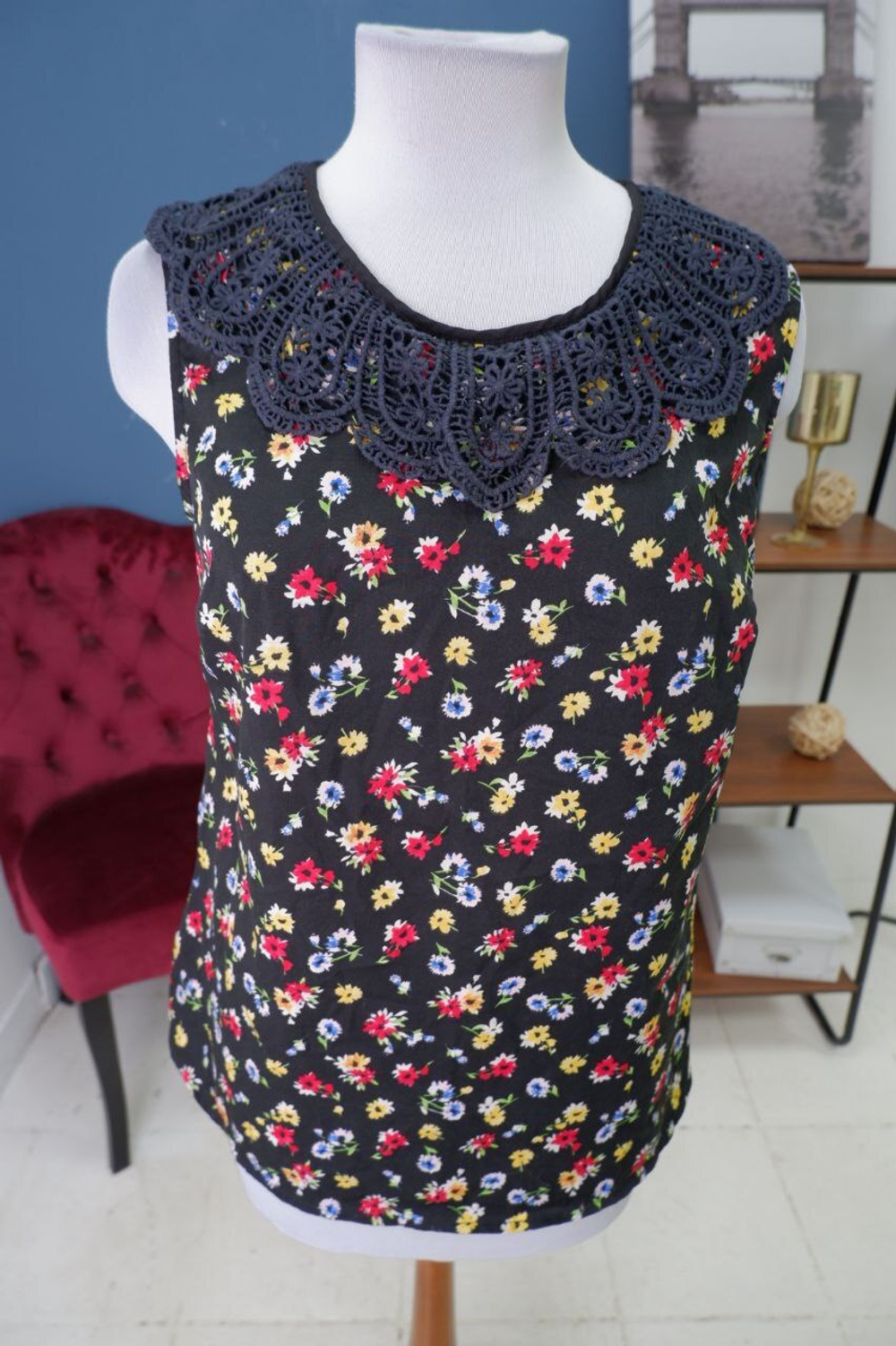 Блузка Oasis с принтом 46 размер