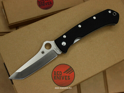 Нож Spyderco Lum Tanto - черная рукоять, клинок сатин