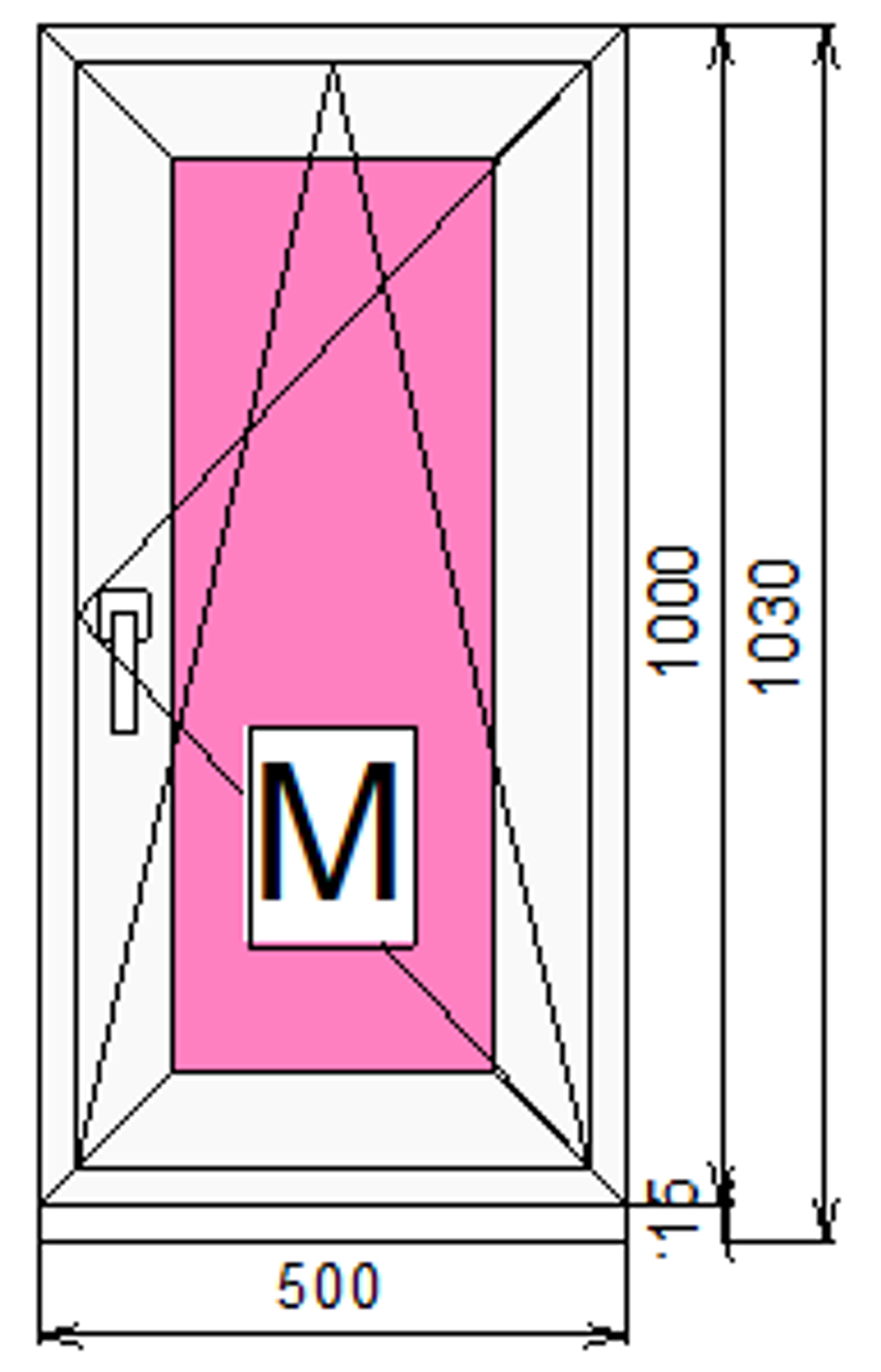 Пластиковое окно 1000 х 500 ТермА Эко + Москитная сетка
