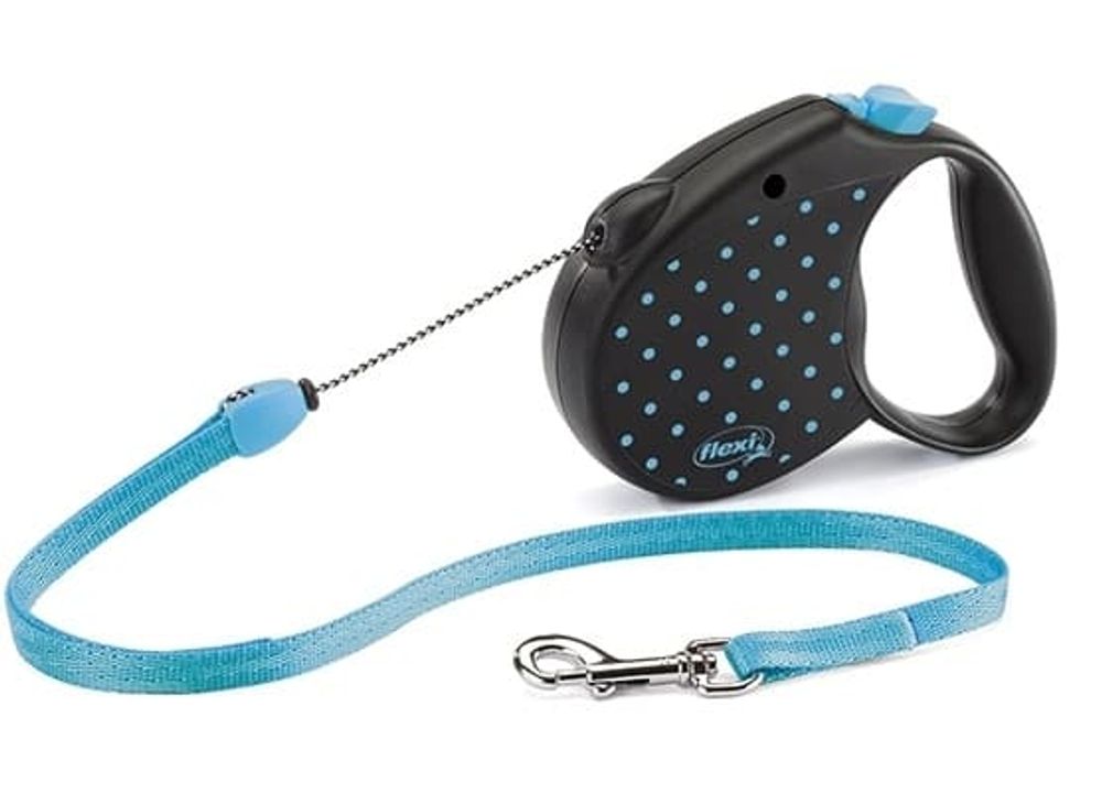 FLEXI рулетка Color "dog" S (до 12 кг) трос 5 м голубая