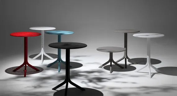Регулируемый пластиковый стол Spritz Ø60х76-40 см, антрацит