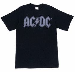 Футболка AC/DC надпись серая (039)
