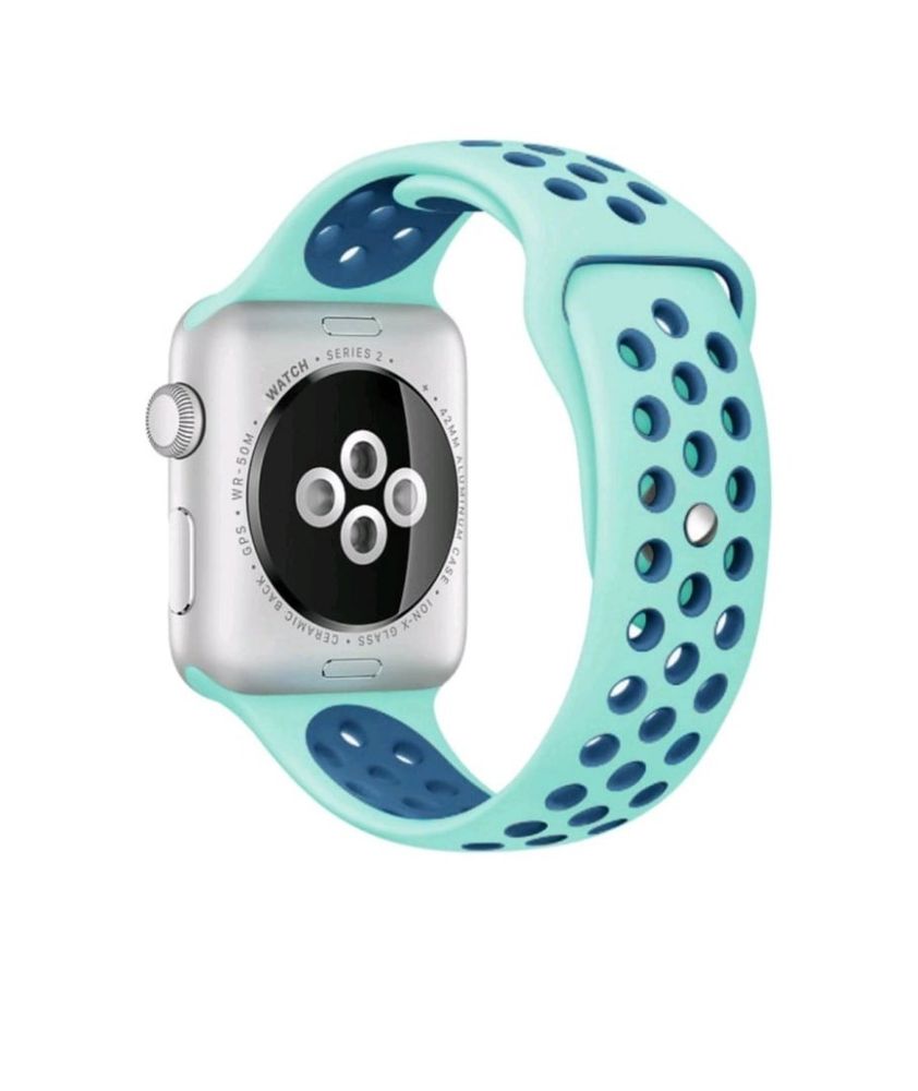 Браслет-ремешок для Apple Watch SPORT (42-44mm) синий+голубой