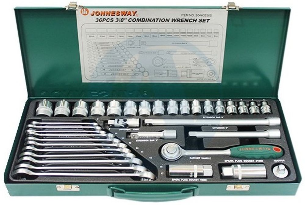 Набор инструмента Jonnesway 36 предметов 3/8&quot;DR (металлический кейс)