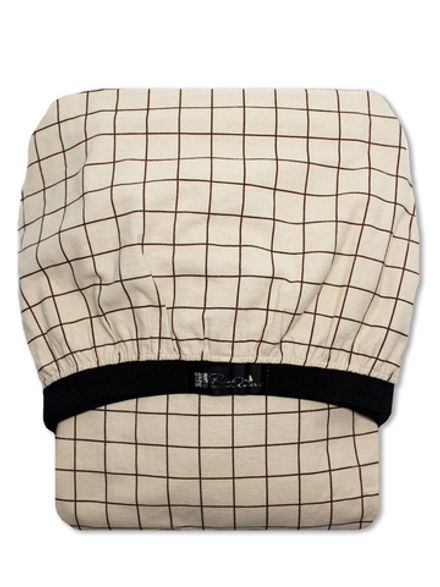 Простыня на резинке Клетка бежевая фланель RinaAmari Размер 120*60