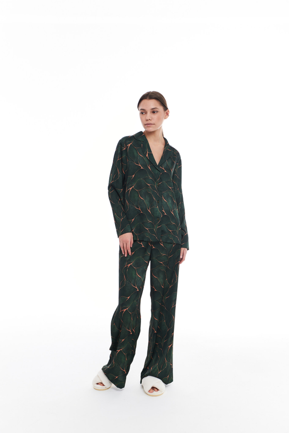 Шелковая блуза тропики