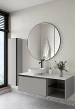 Тумба с раковиной и столешницей Armadi Art QUATRO 6 120 LUNA/профиль ANTHRACITE