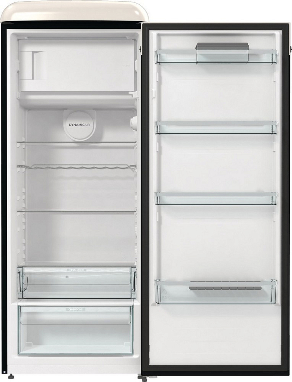 Отдельностоящий двухкамерный холодильник Gorenje OBRB615DBK