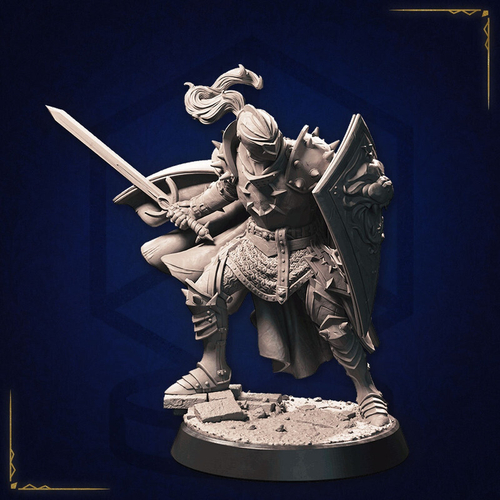 Человек Воин Паладин Варвар Файтер Рыцарь миниатюра для dnd, днд, pathfinder, фентези, Настольная игра, НРИ, Варгейм, РПГ