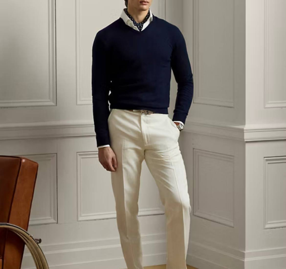 Cashmere V-Neck Sweater – мужской свитер из 100% кашемира от Ralph Lauren