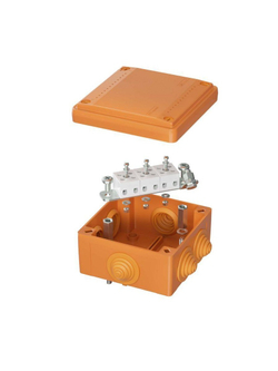 Коробка ответвительная FS 100х100х50мм 5р 450В 10А 6кв.мм с каб. вводами и клеммн. IP55 пластик. DKC FSB11506