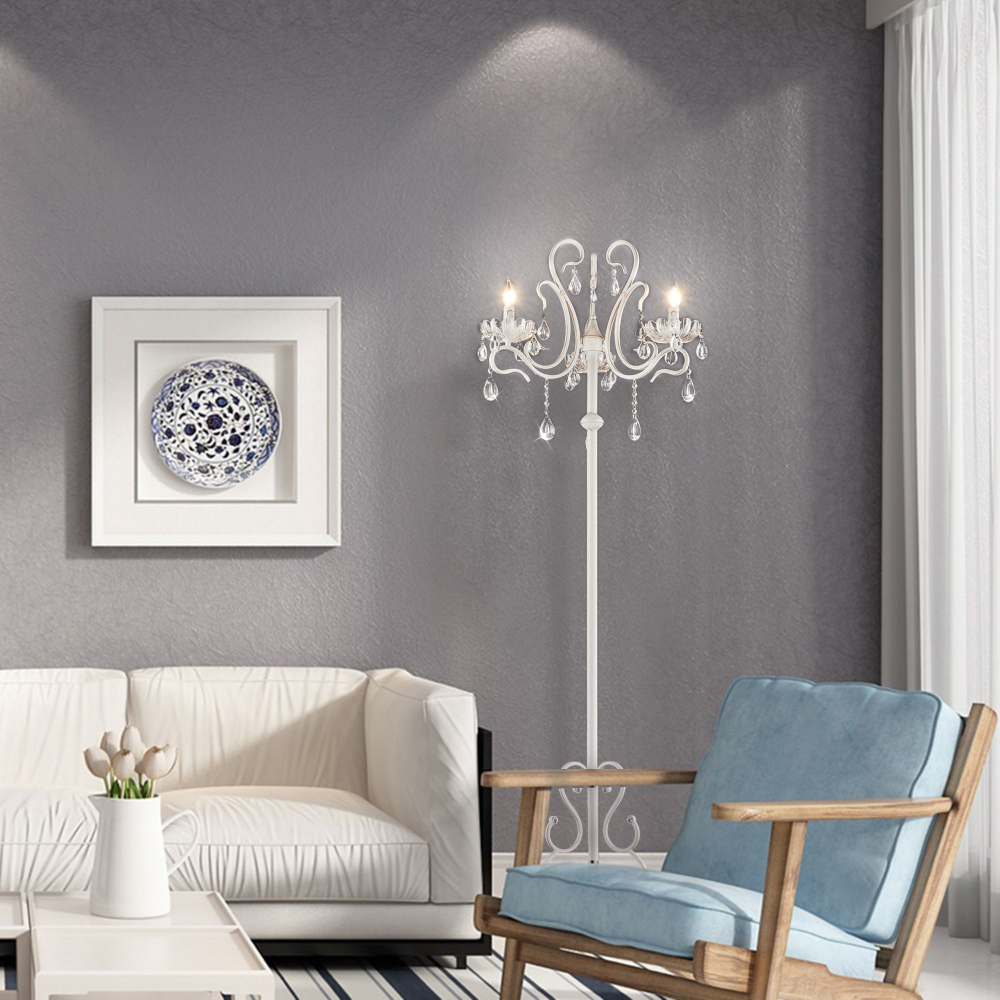 Торшер с хрусталем белый 12205/3F белый