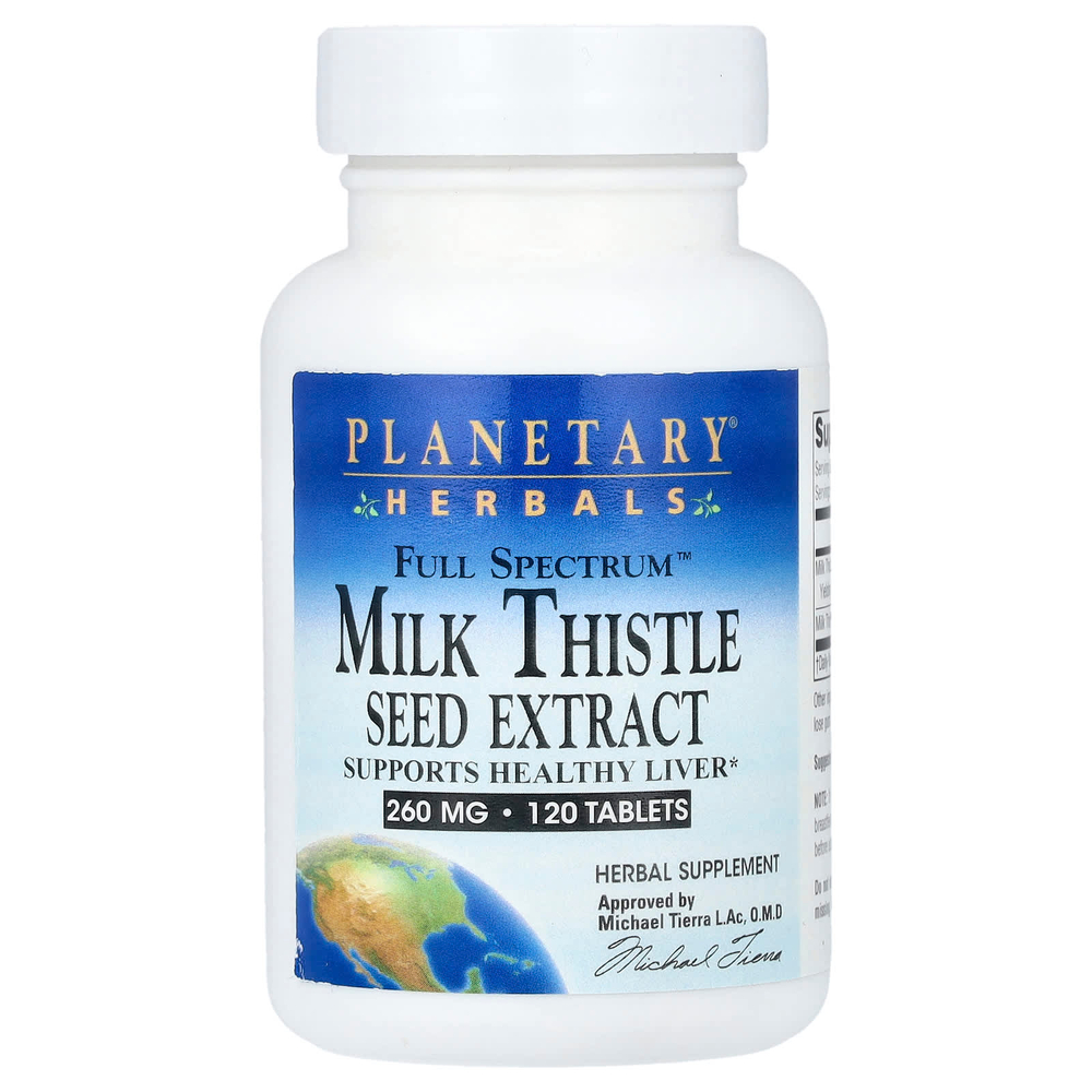 Planetary Herbals, Full Spectrum ™, экстракт семян расторопши, 120 таблеток