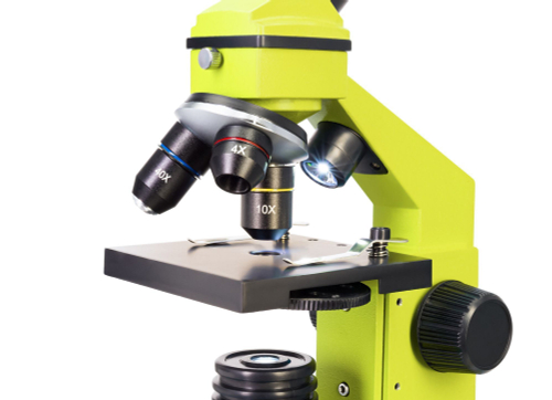Микроскоп Levenhuk Rainbow 2L PLUS Лайм с набором Levenhuk K50