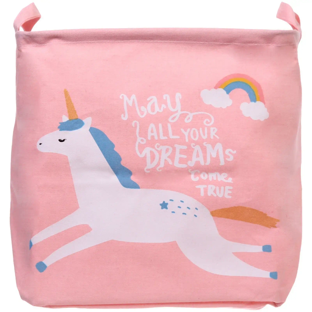 Корзина для хранения с ручками «ФРАТТИ БУМ», принт единоржка, 33*33*33см (лейбл Селфи)