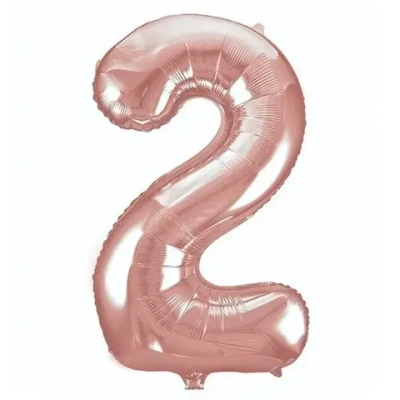 Шар фольгированный 32'/81см «Цифра 2» (розовое золото)