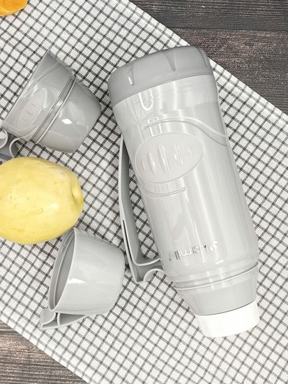 Термос 600 мл. со стеклянной колбой Kamille KM 2030 пластиковый, 2 чашки