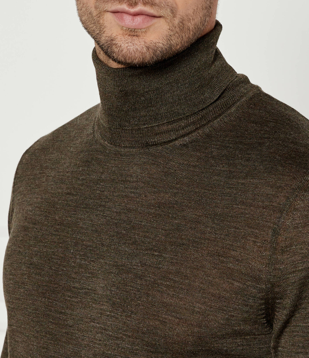 Wełniany golf Musso-P BOSS BLACK - хаки(50468262)