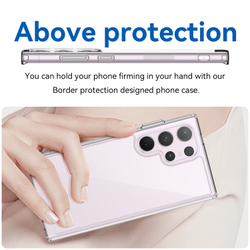 Противоударный чехол для Samsung Galaxy S24 Ultra, прозрачные усиленные рамками