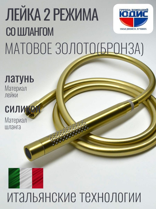 2001-S Лейка для душа, 2 функции, трубчатый (Мат. Золото) GANZER  (100/1шт)
