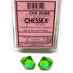 Chessex 10-D10 set Gemini Translucent Green Teal / Yellow