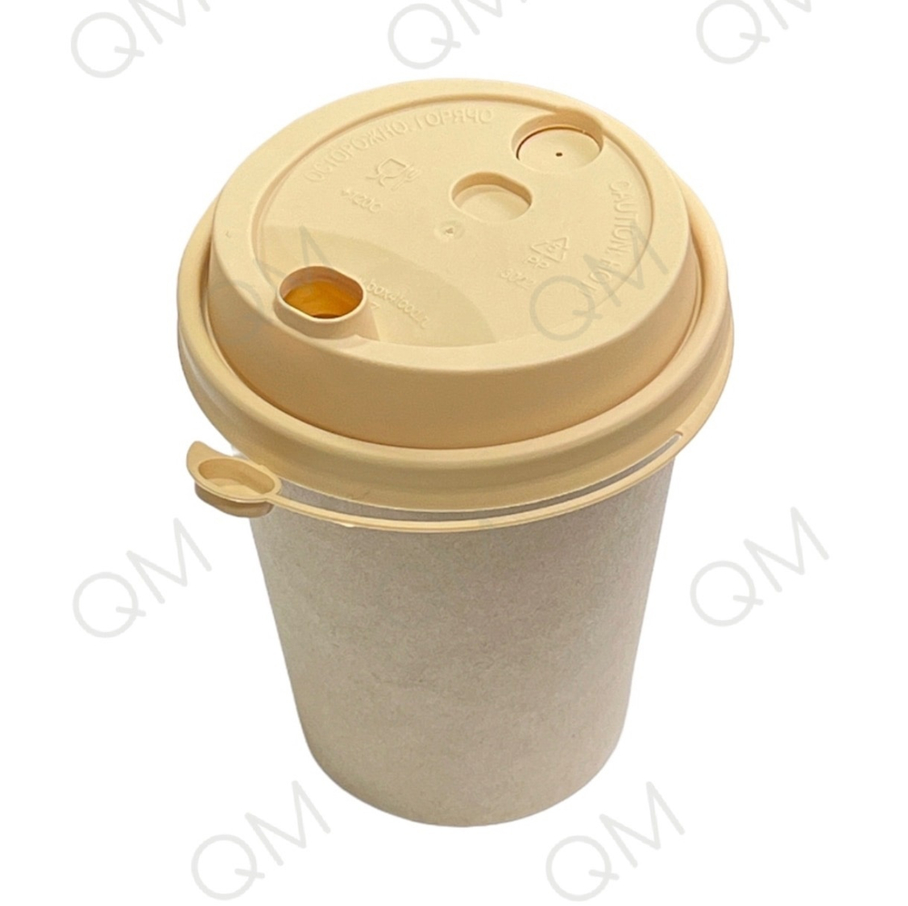 Крышка для стакана 90 мм "Покров. Полимер" с клапаном (крафт) (50шт/упак)