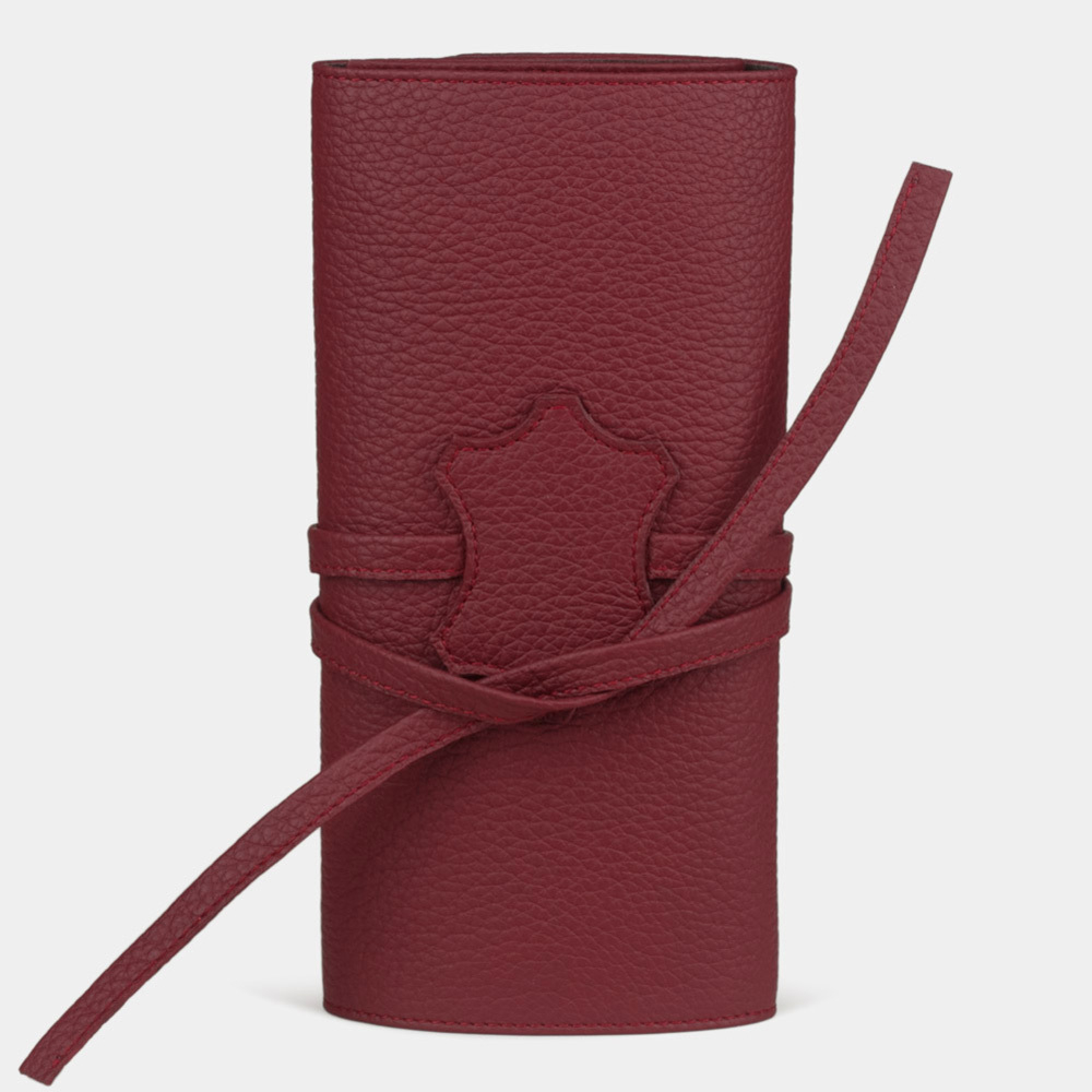 Чехол для ювелирных украшений Plier из кожи теленка, вишневого цвета