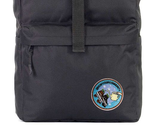 Нашивка термоаппликация на одежду и на рюкзак. Grow your community. Веган