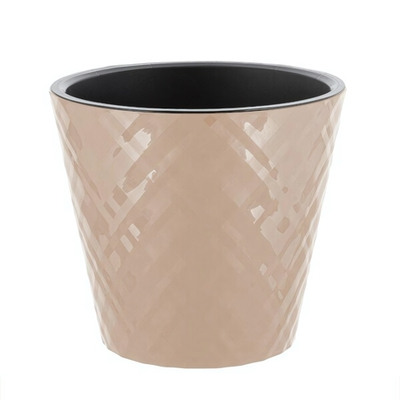 Горшок для цветов InGreen Manhattan D125мм, 1 л c дренажной вставкой, молочный шоколад