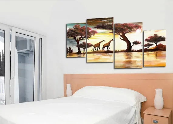 Модульная картина"Два жирафа"