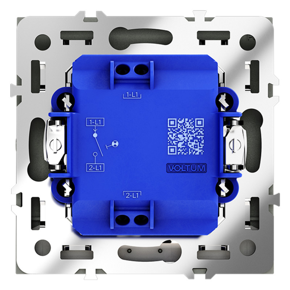 Выключатель встраиваемый VOLTUM S70 одноклавишный с подсветкой 10А, (титан)