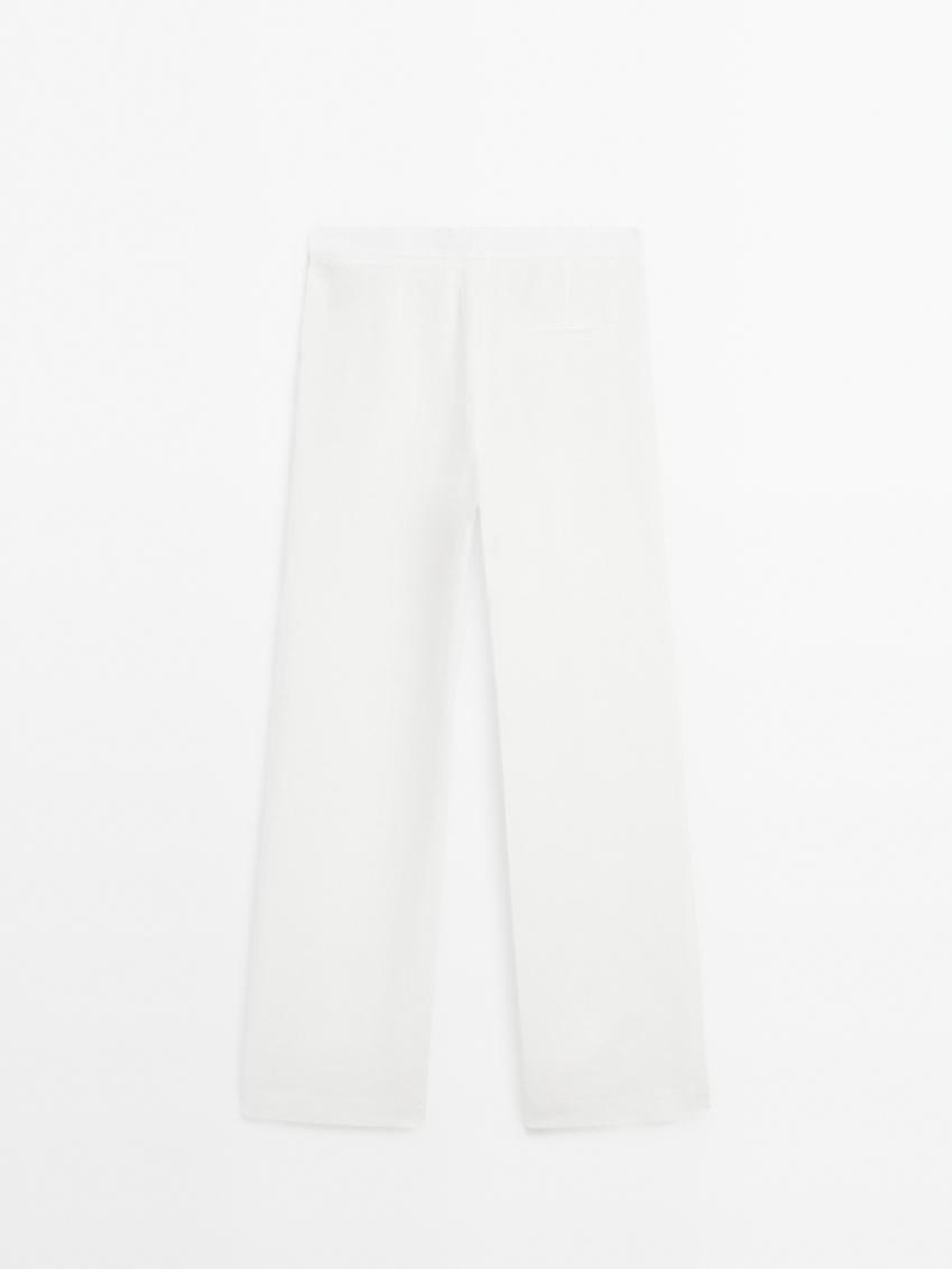 Massimo Dutti Струящиеся брюки прямого кроя с вытачками - Limited Edition, кремовый