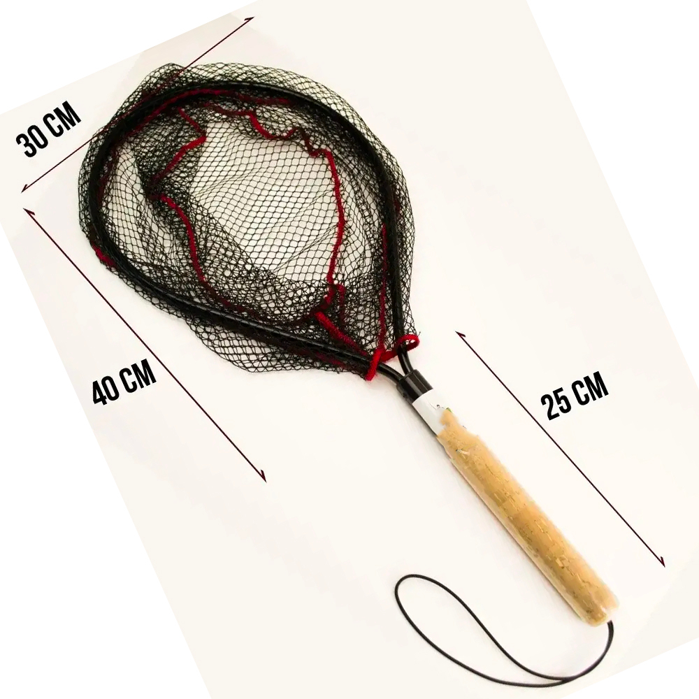 Подсак SC-663241 круглый Черный с красной нитью